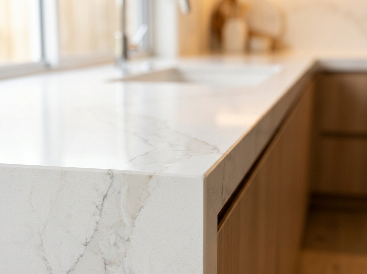 30mm stone benchtop edge detail — premium quality