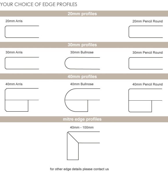 Are pencil round edges better than arris edges for stone benchtops